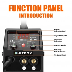 HITBOX Newly Updated Mig Welder MIG ARC TIG Synergy Control 220V Gas Gasless Welding Machine HBM1200 Inverter Welding Machines