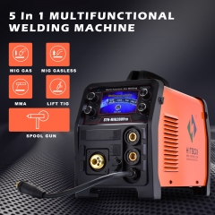 HITBOX 4 in 1 Aluminum MIG Welder, 200Amp 110V/220V Smart Control IGBT DC Inverter TIG Welder + MMA Stick Mix Gases Gasless Flux Solid Core Wire Welding Machine